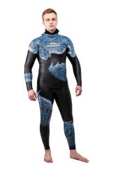 Гидрокостюм Фридайвинг Heiwa 3мм голый/открытая пора окраска камо синий серый